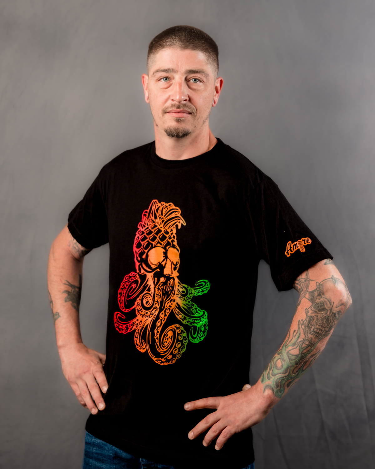 Amore Pine-octopus Skull Tee
